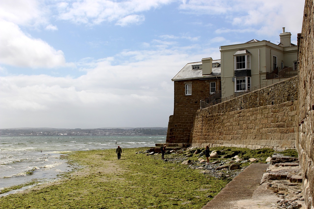 castle wall sea free photo