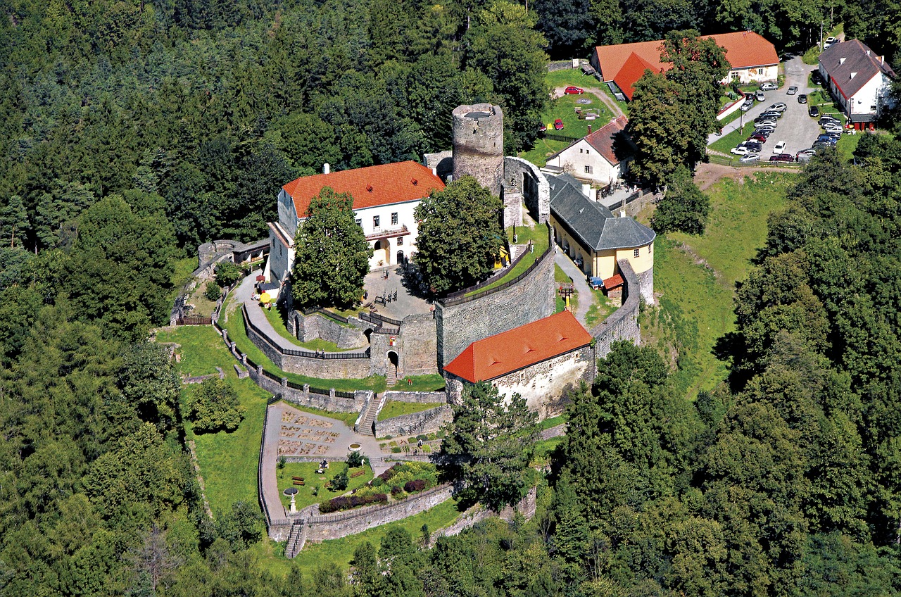 castle svojanov aerial view free photo