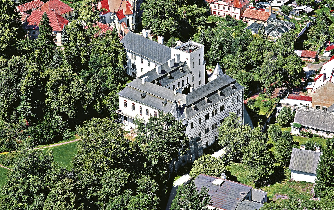 castle pardubice city aerial view free photo