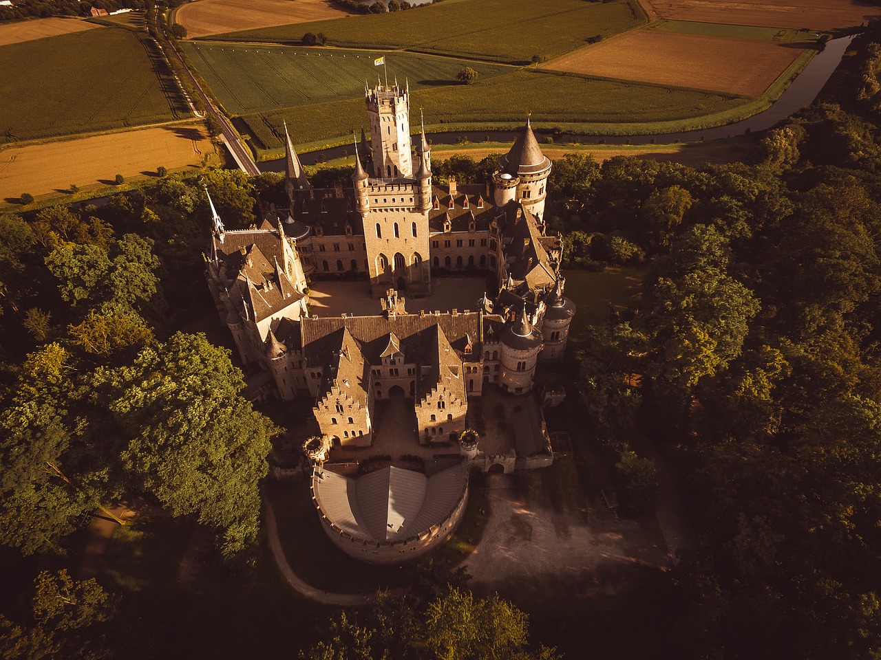 castle drone building free photo