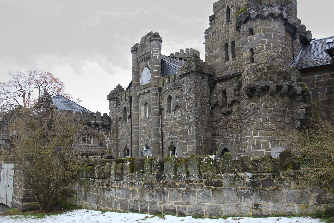 castle winter landscape free photo