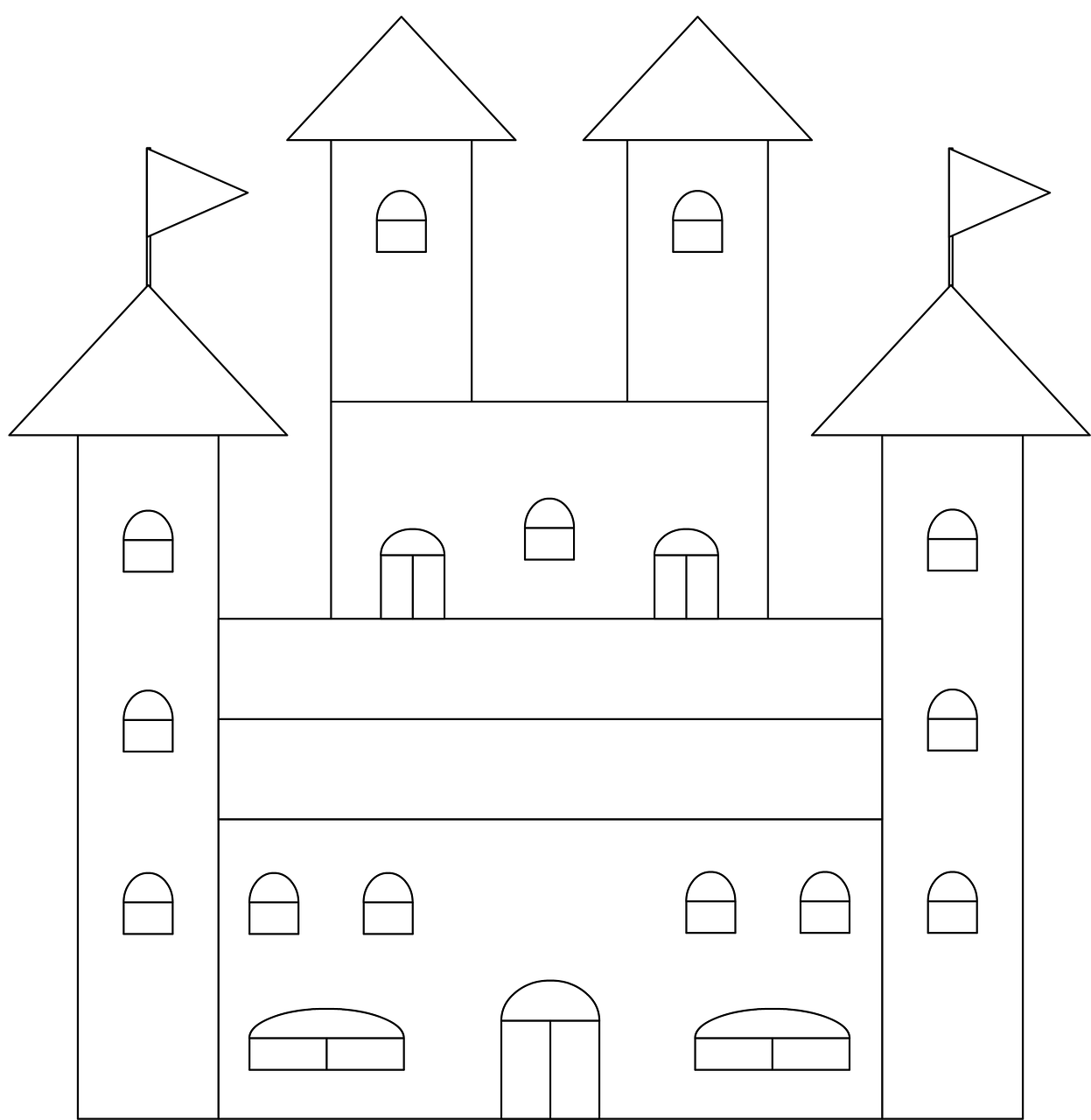 castle coloring page drawing free photo