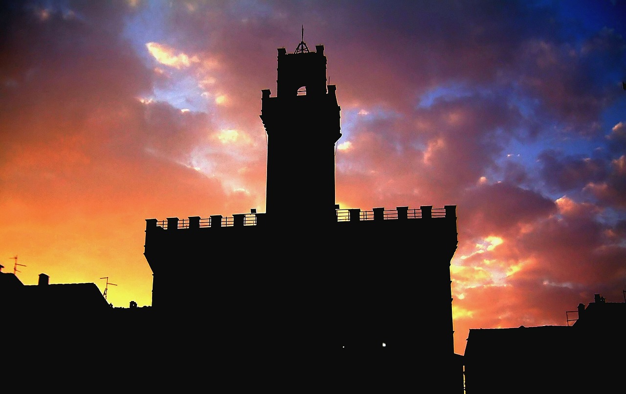 castle sky sunset free photo