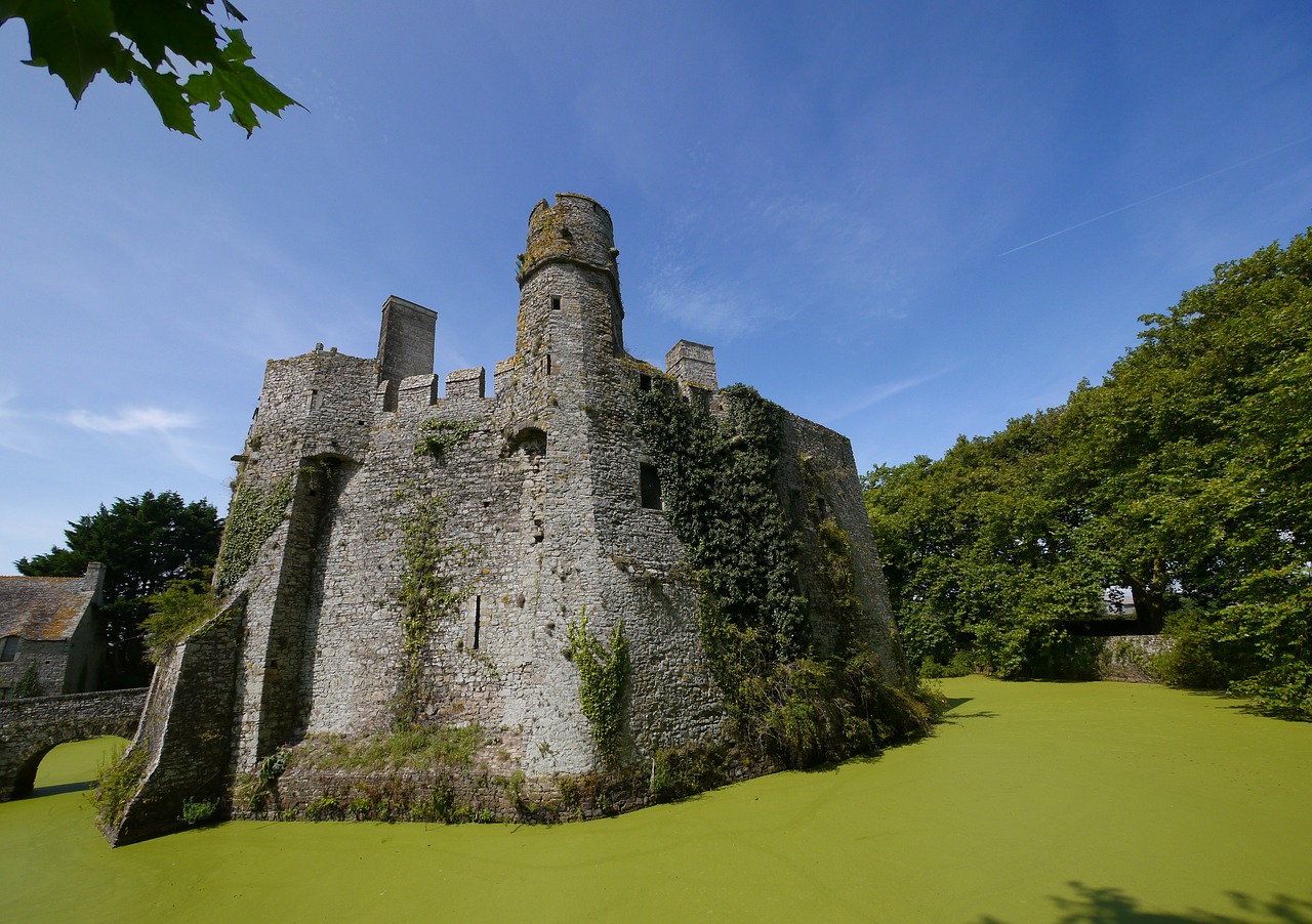 castle pirou moat free photo