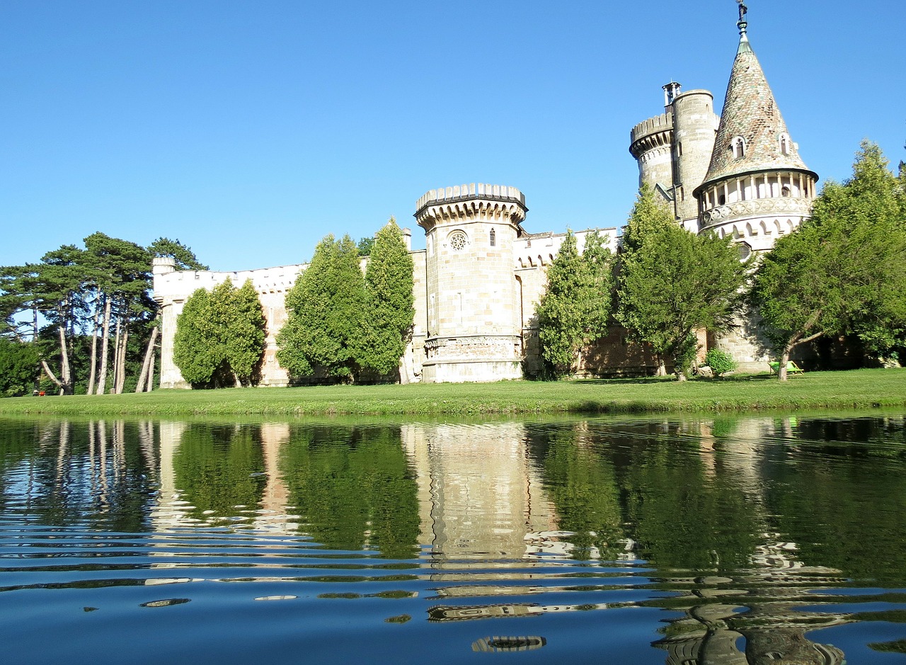 castle austria pond free photo