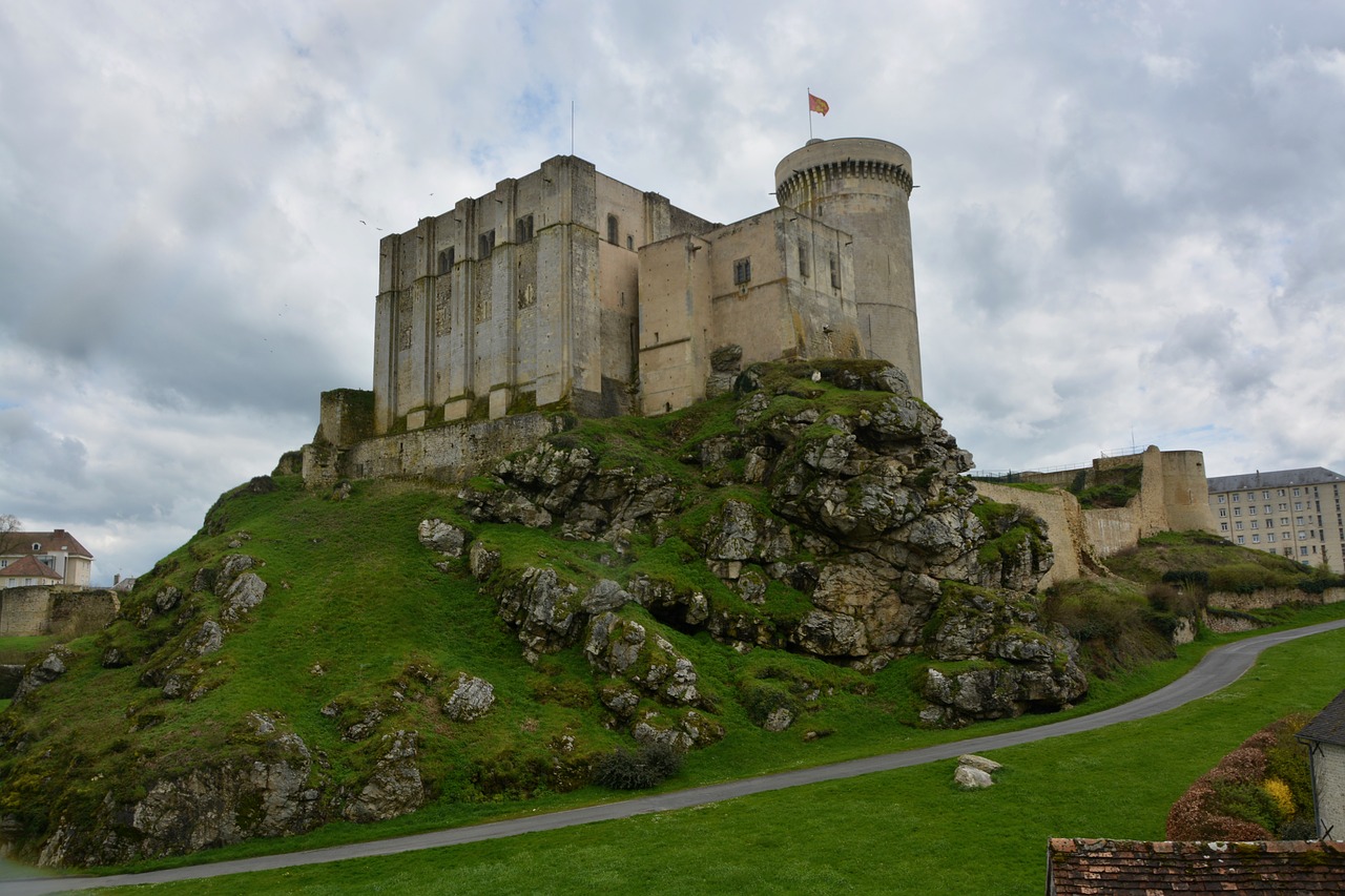 castle  castle cliff  normandy free photo