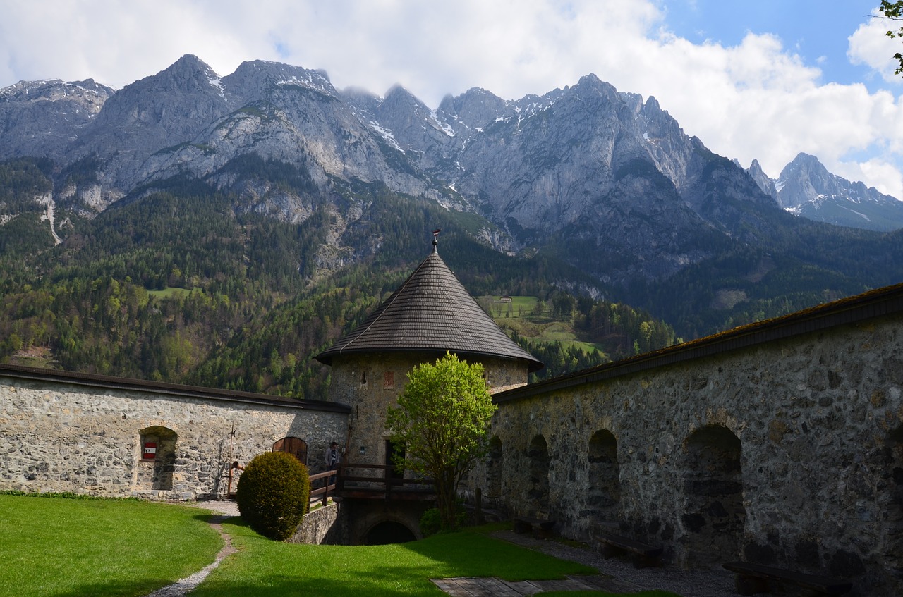 castle wall towers free photo