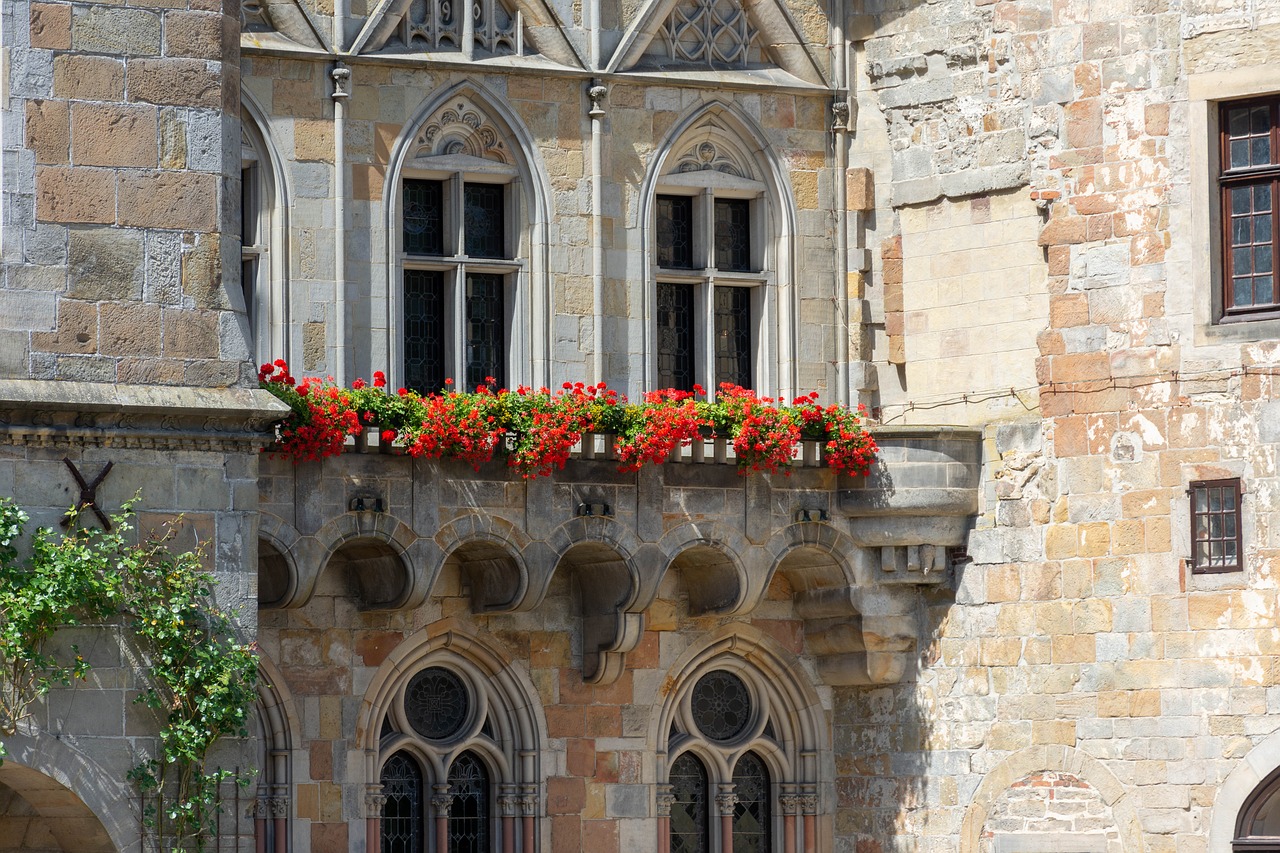 castle  flowers  history free photo