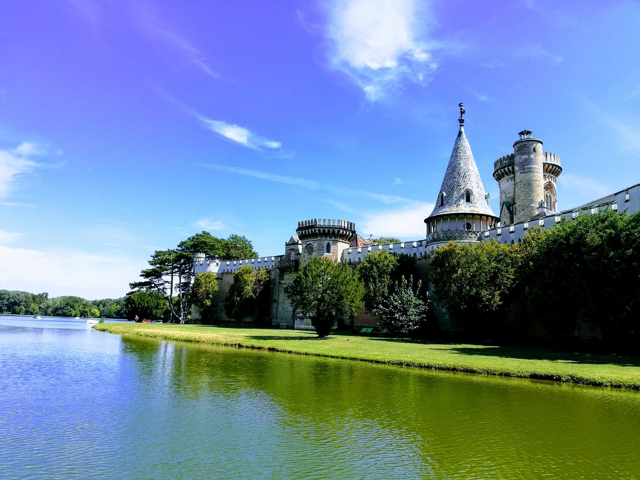 castle  lake  laxenburg free photo