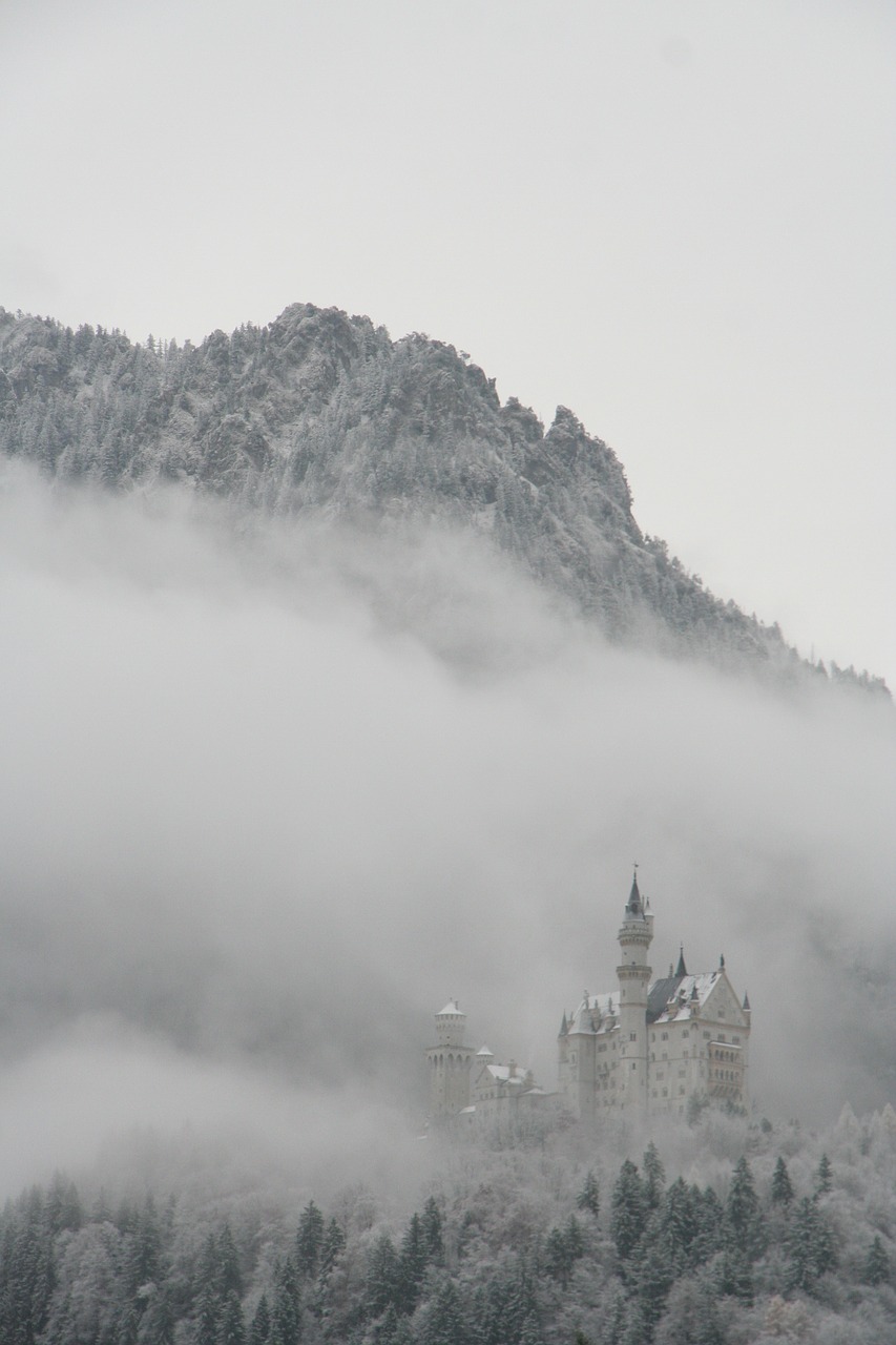 castle  fog  german free photo