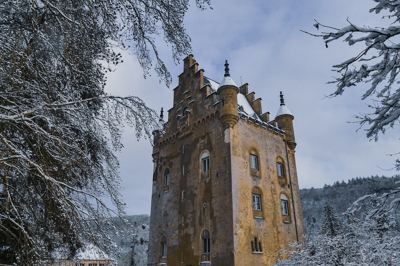 castle  snow  winter free photo