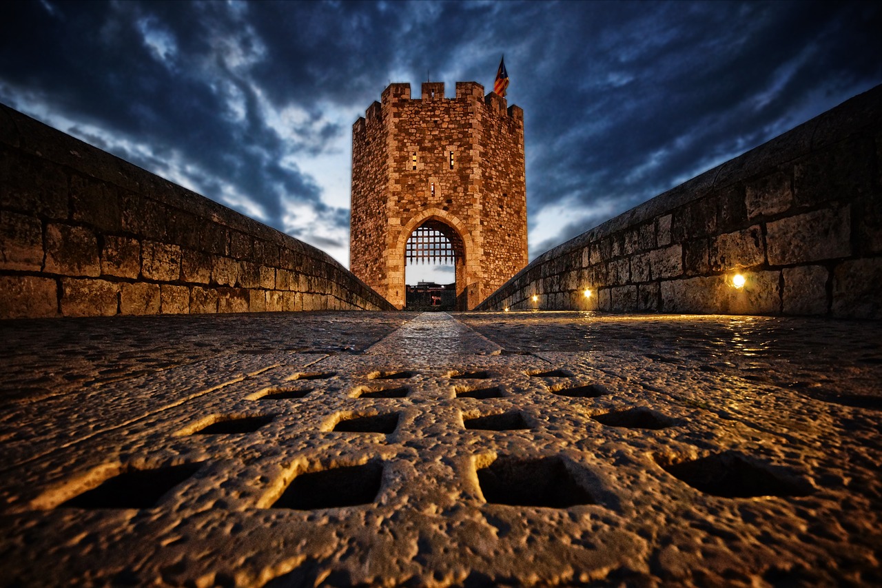 castle  medieval  night free photo