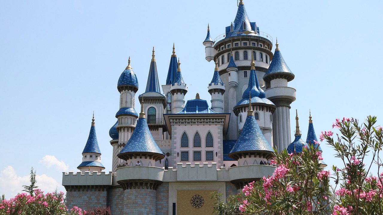 castle  blue  fairy tale free photo