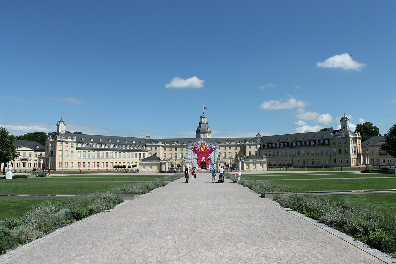 castle karlsruhe overall view free photo