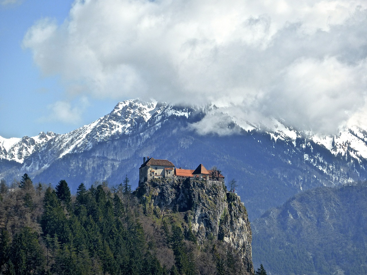 castle mountains hilltop free photo