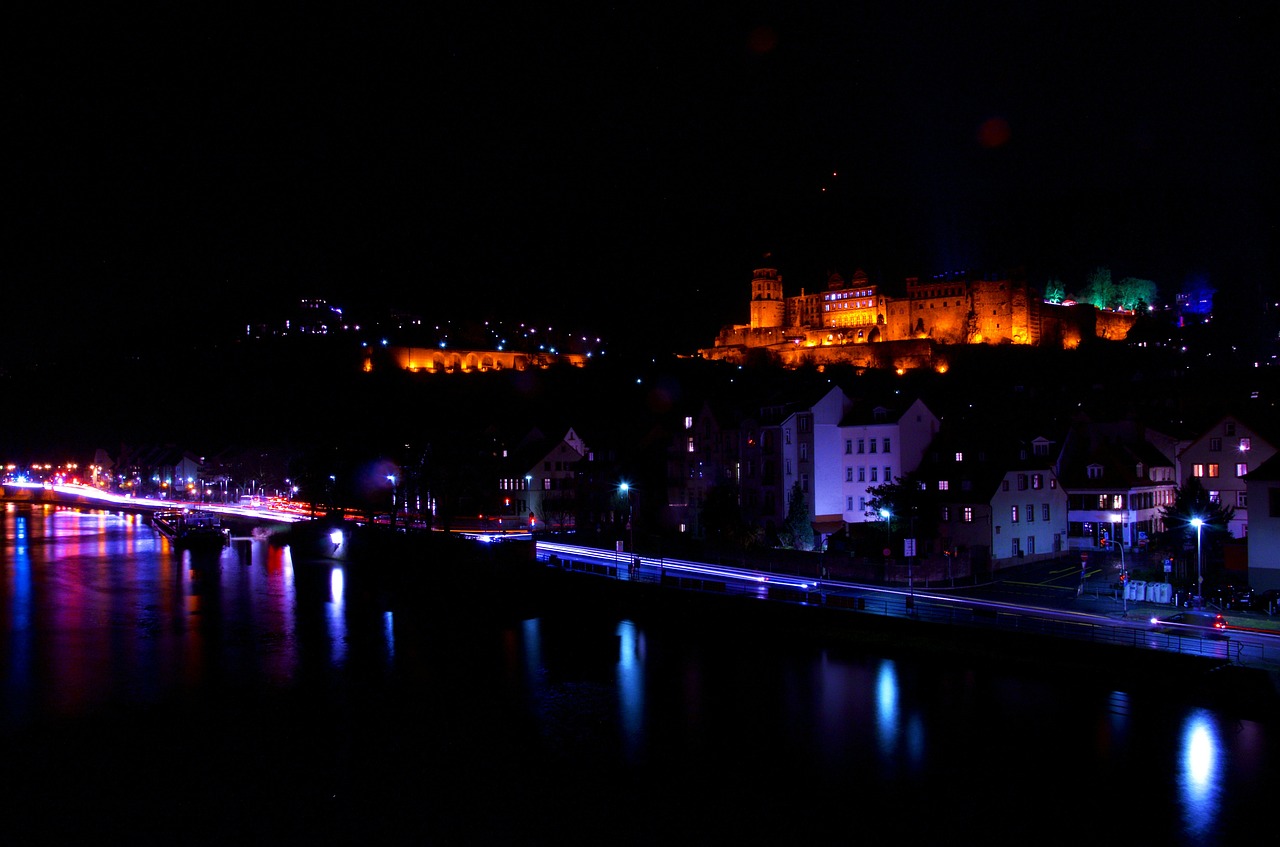 castle heidelberg night free photo