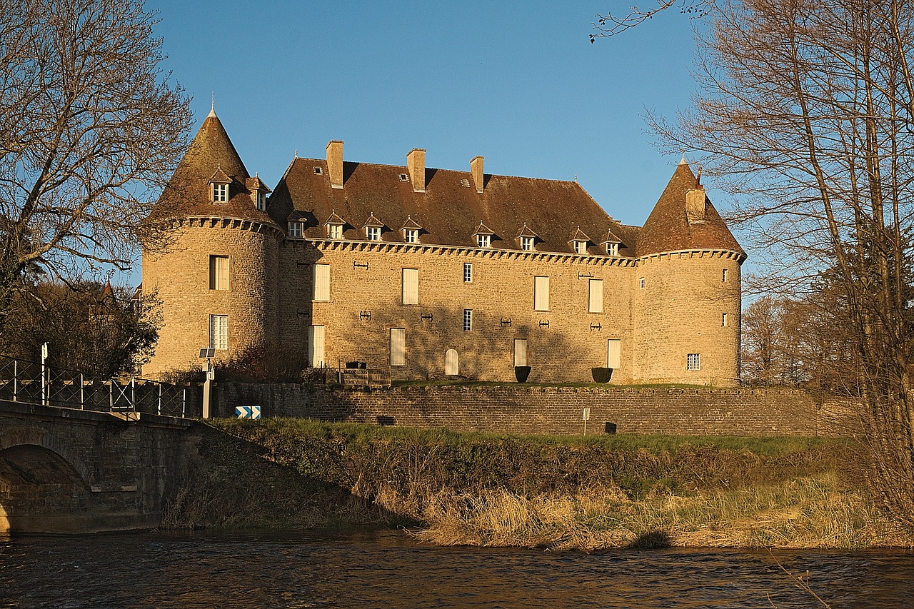 castle building river free photo