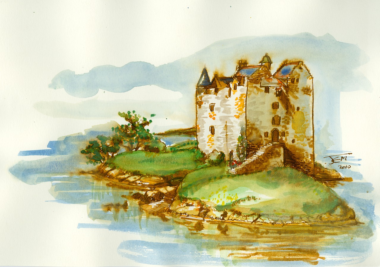 castle scotland watercolor free photo