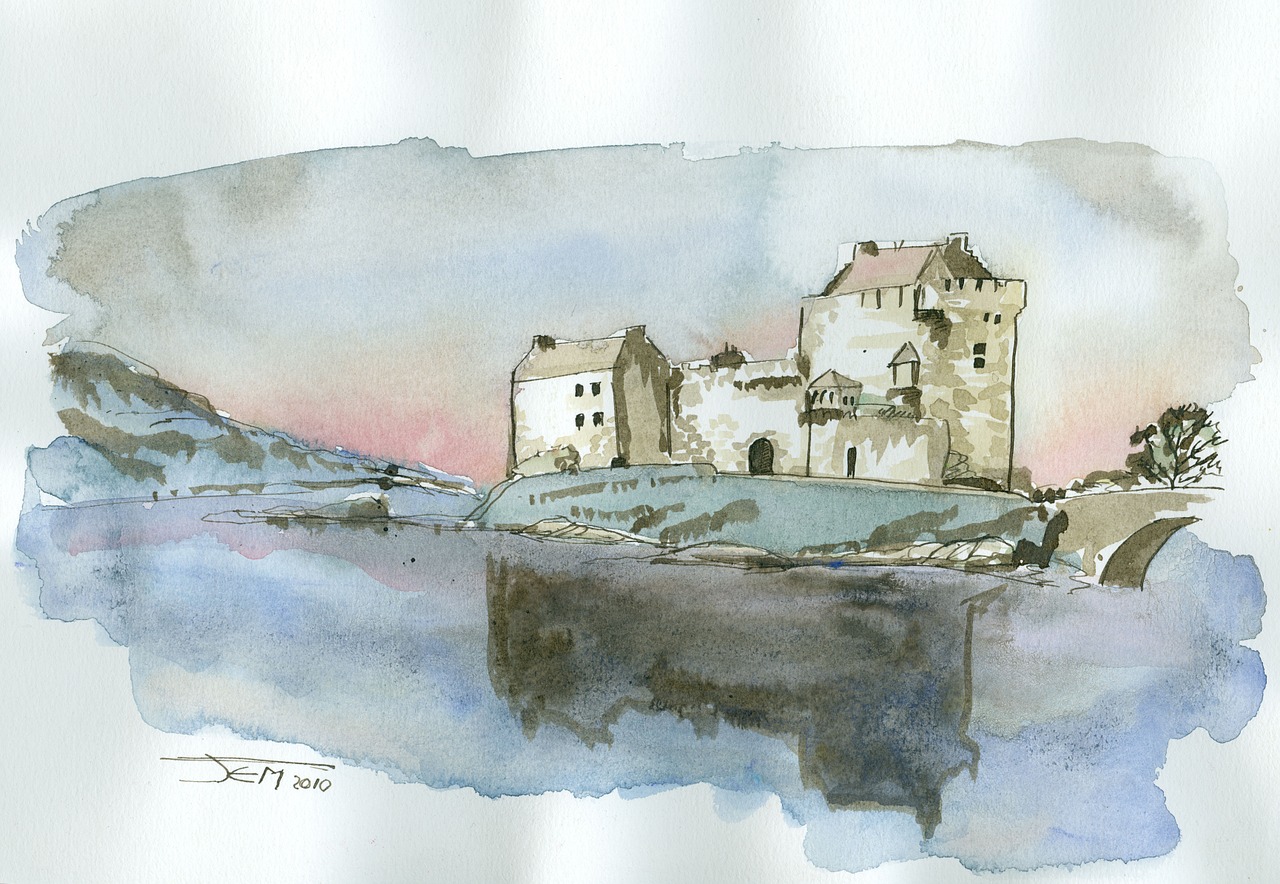 castle scotland watercolor free photo