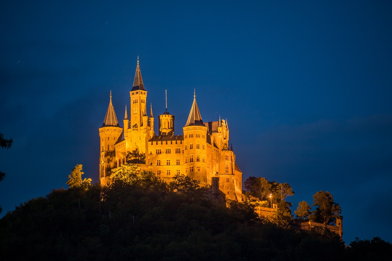 castle hohenzollern night free photo