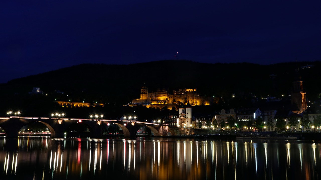 castle lighting heidelberg building free photo