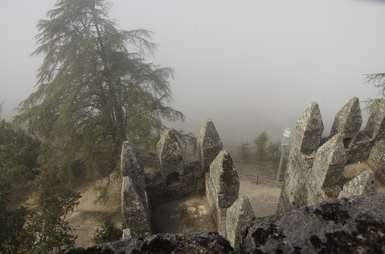 castle of lanhoso fog portugal free photo