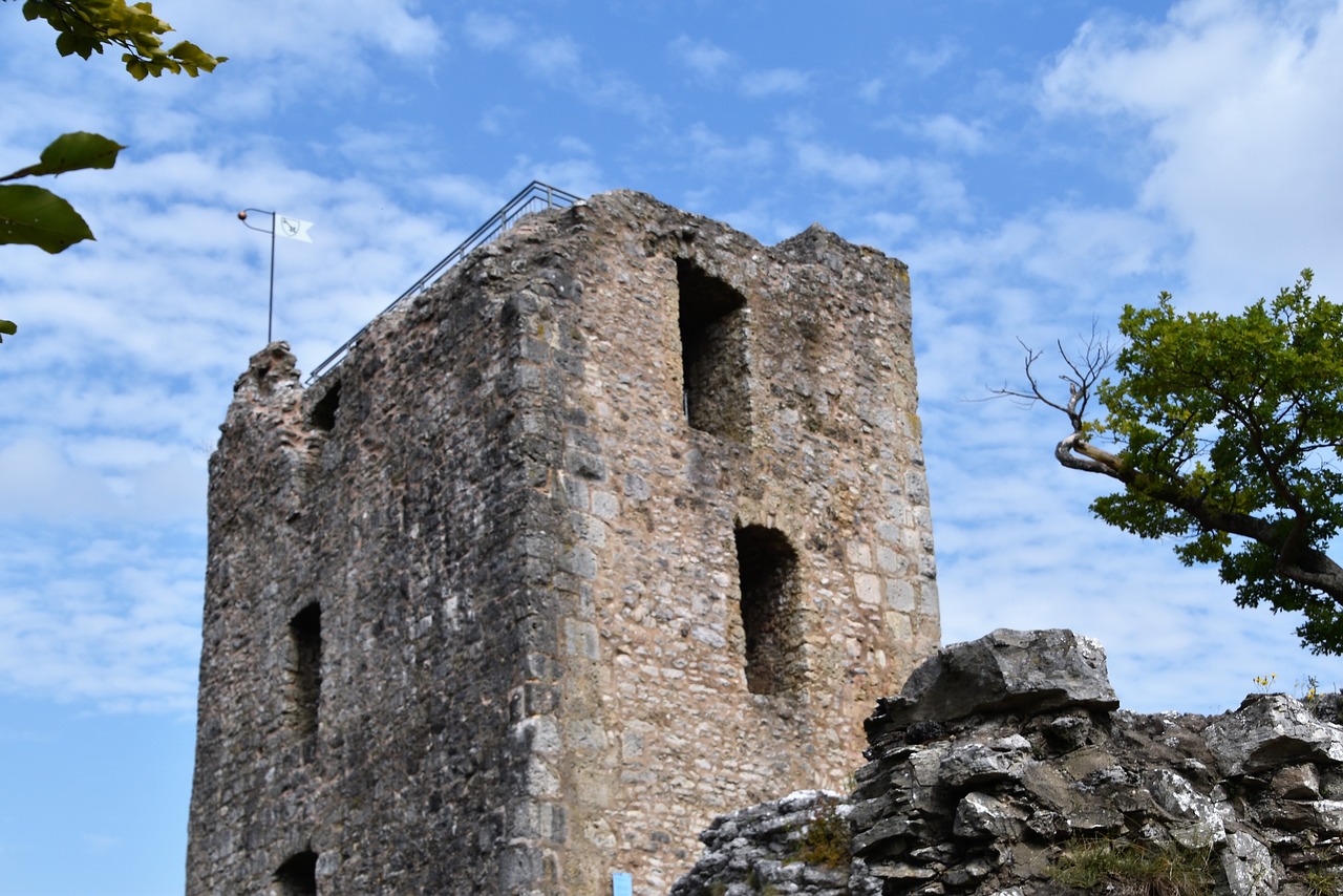 castle ruins blue sky stones free photo