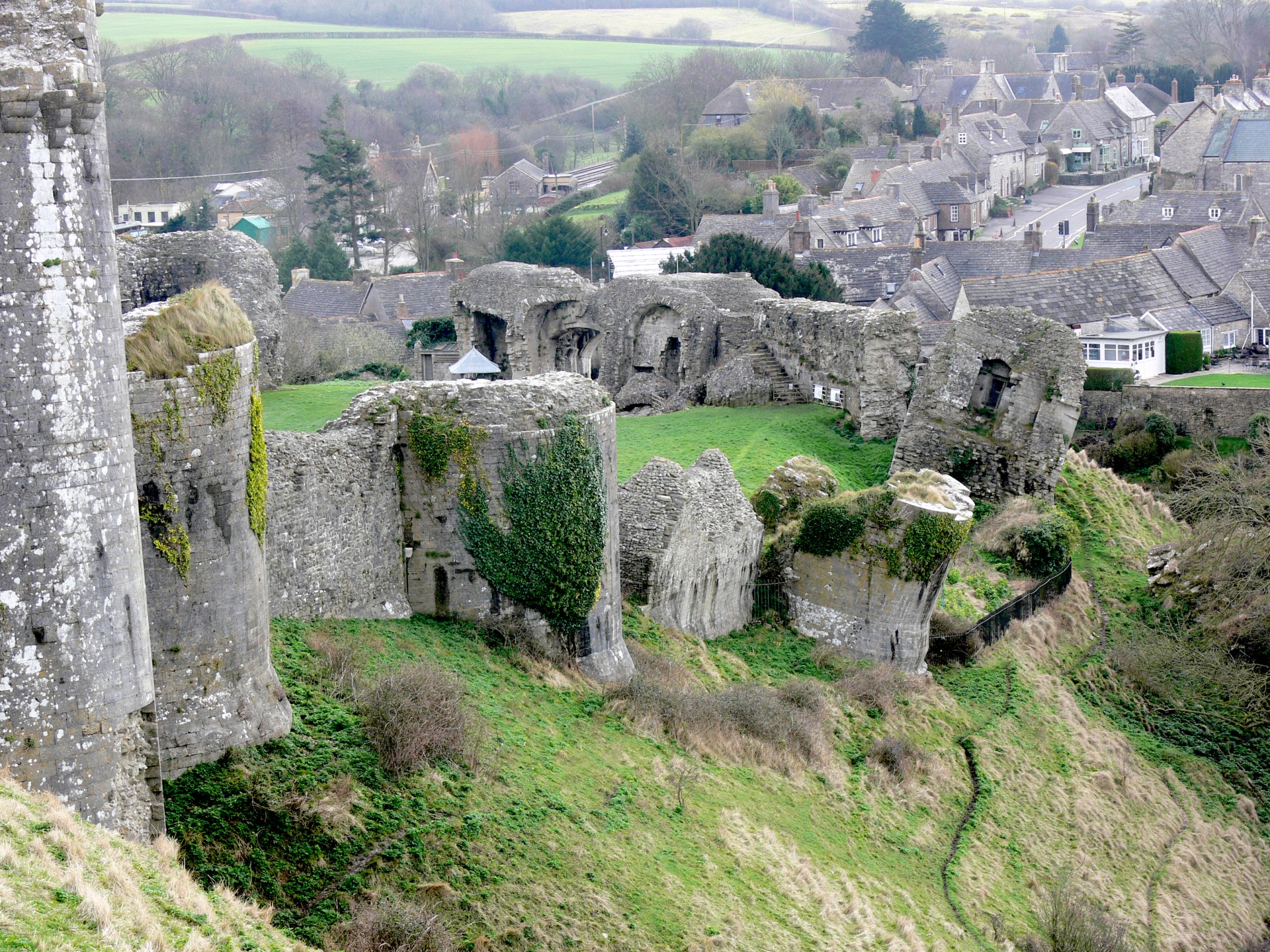 ruins corfe corfe castle free photo