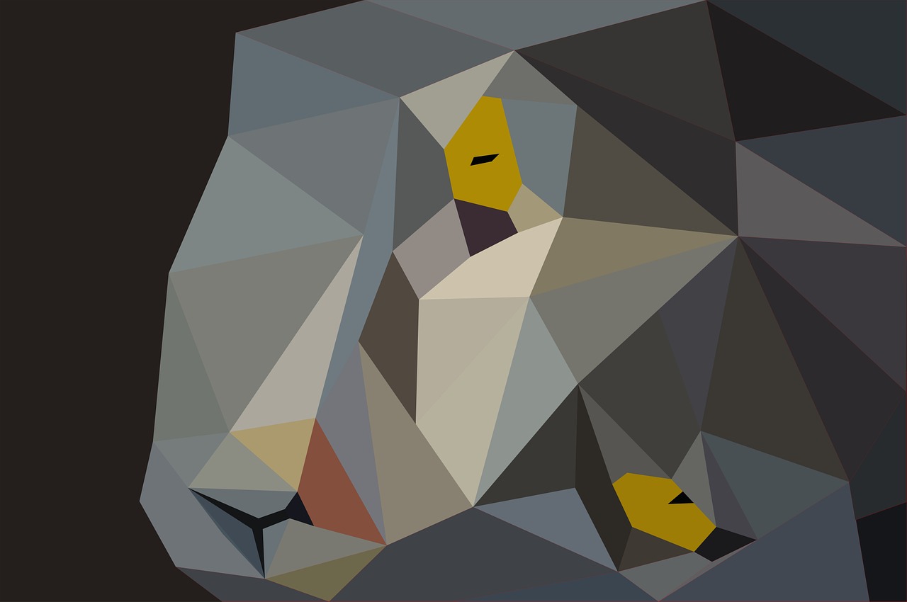 cat low poly head free photo