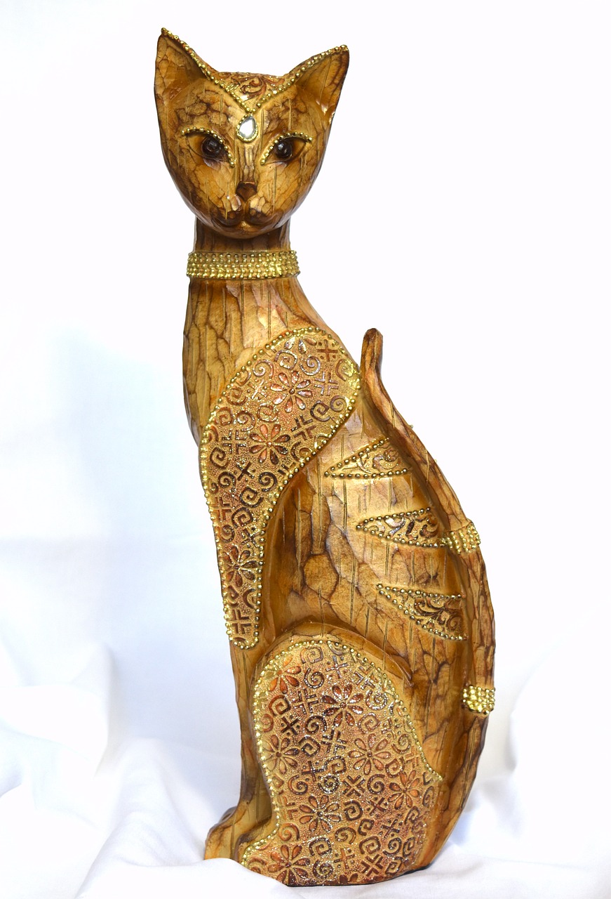 cat home decor statue free photo