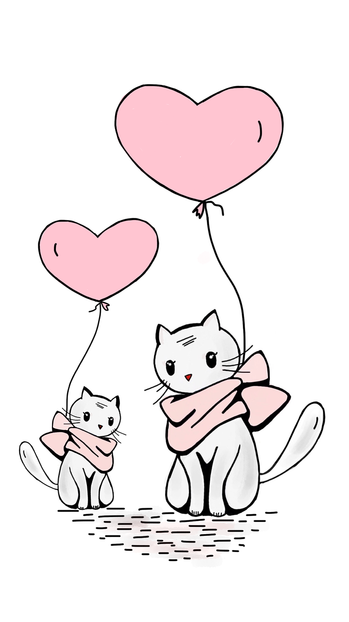 cat balloon love free photo