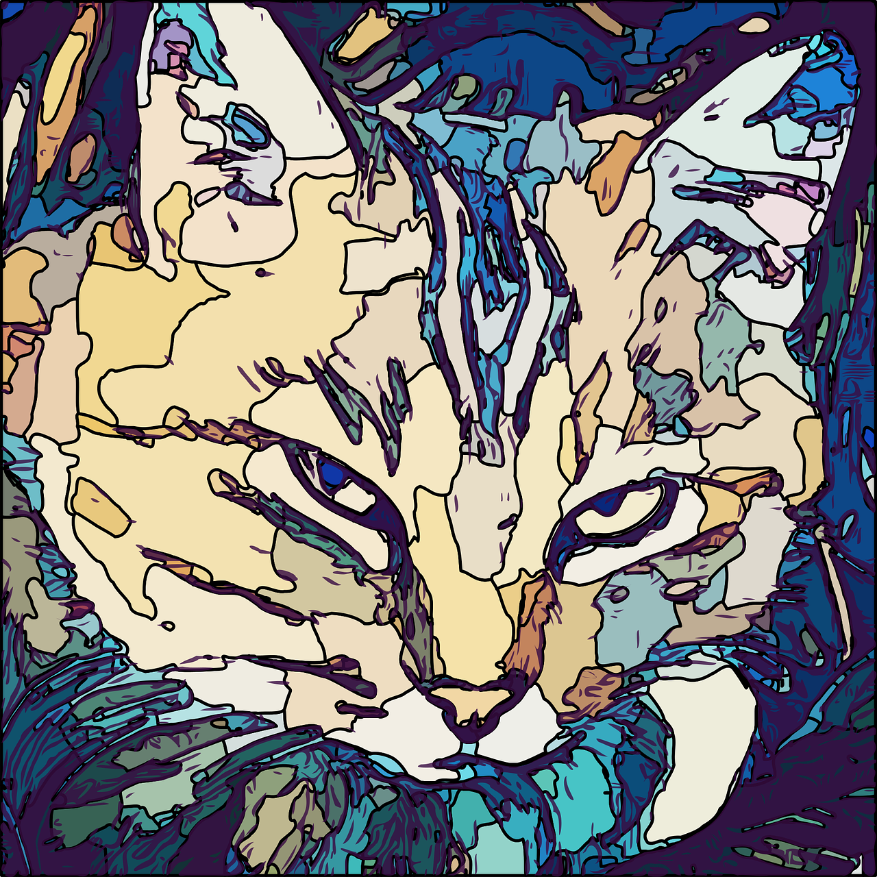 cat  art  abstract free photo