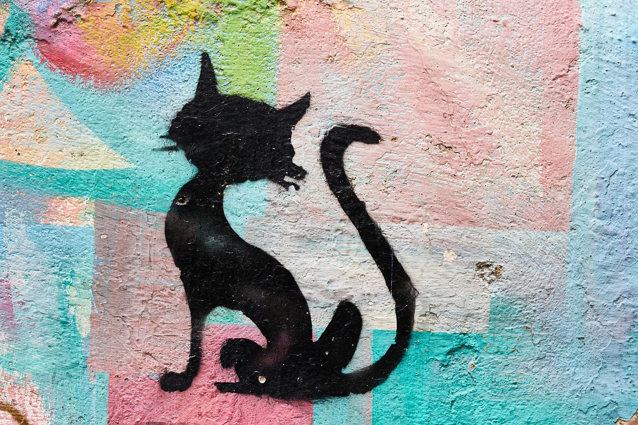 Кошка граффити рисунок