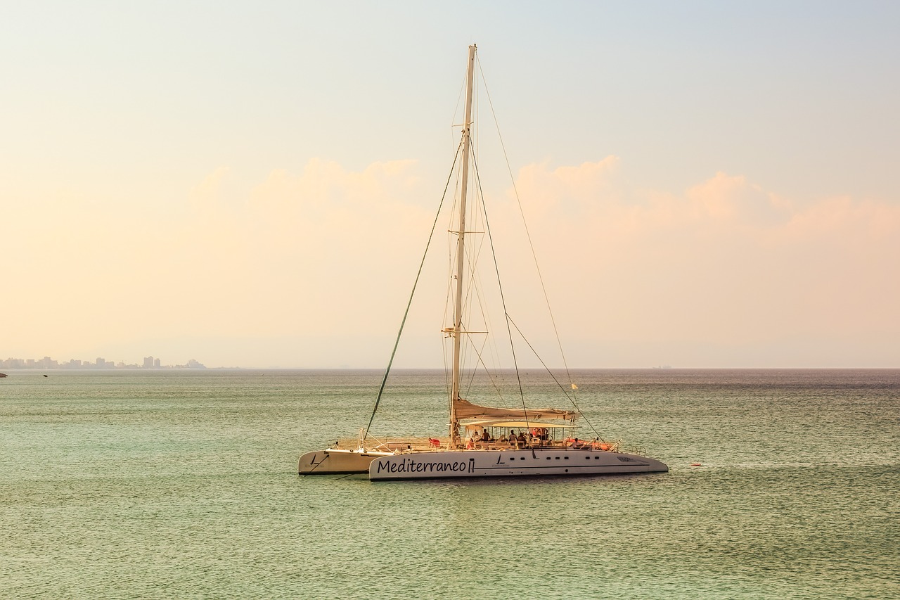 catamaran sea afternoon free photo