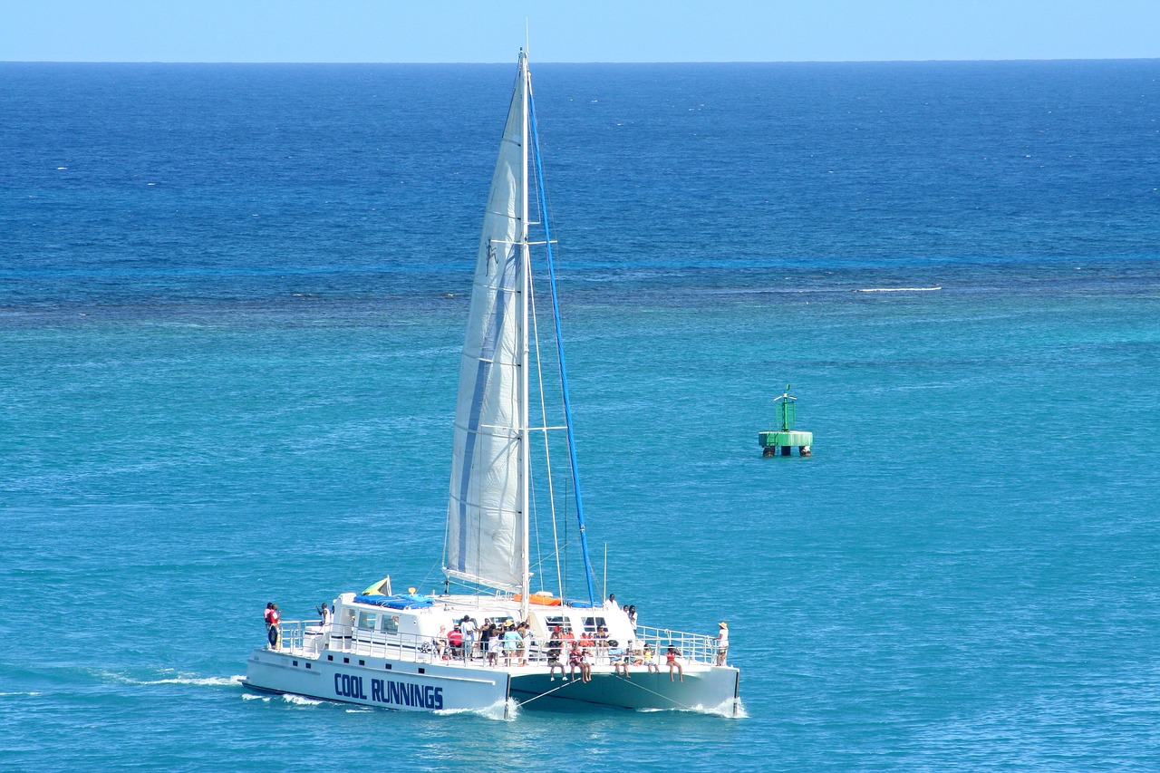 catamaran caribbean blue free photo