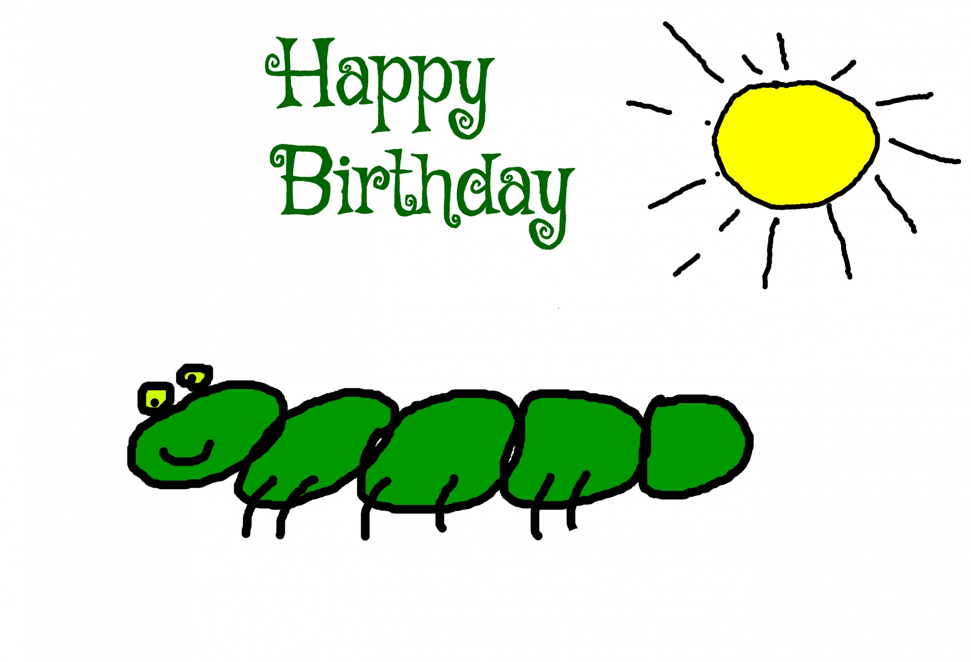 birthday card caterpillar room for name free photo