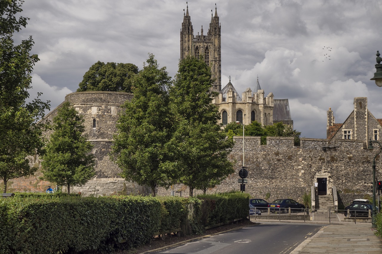 cathedral canterbury city wall free photo