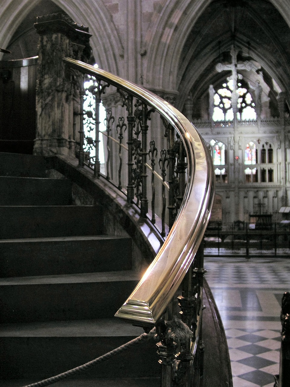 cathedral stairs interior free photo