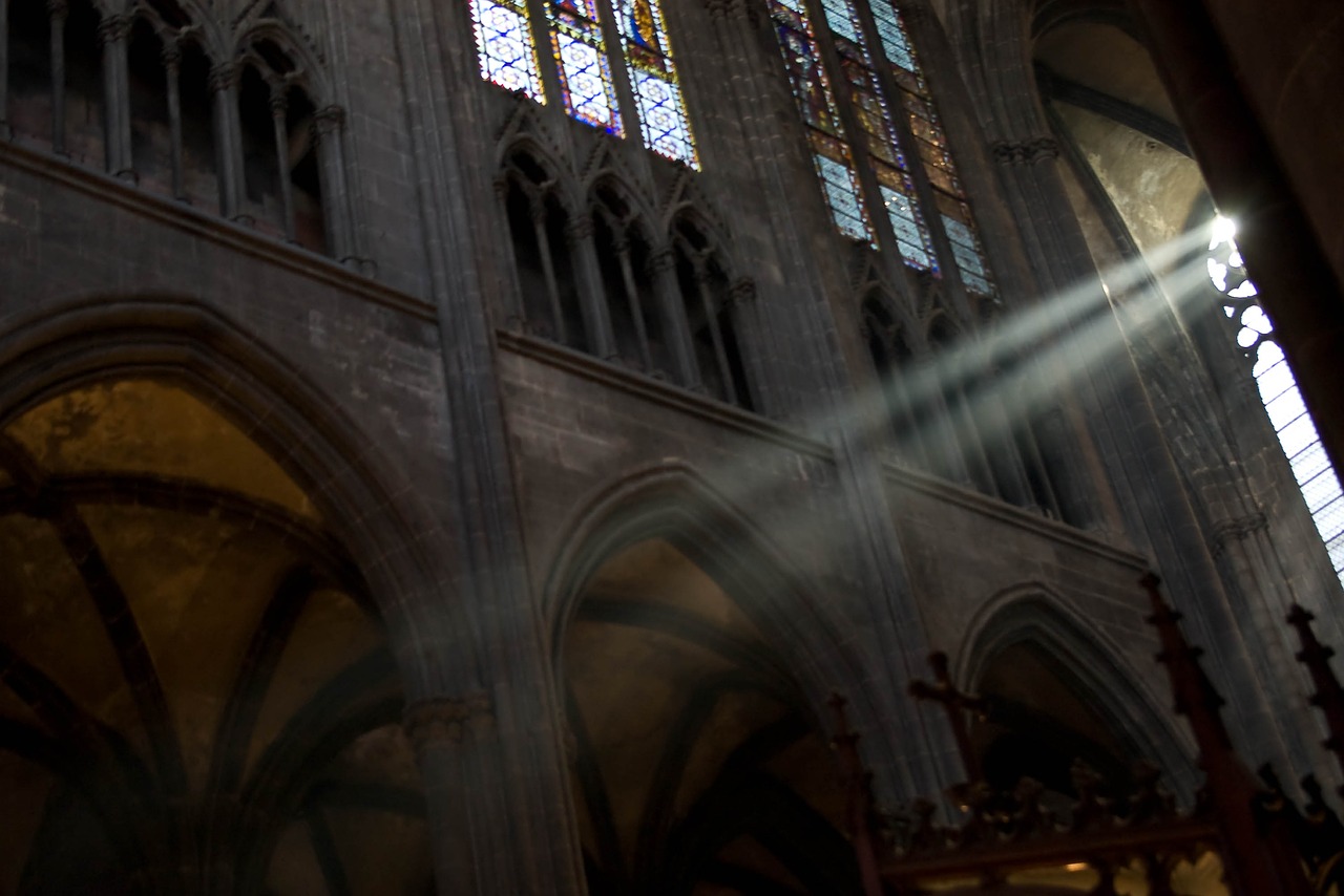 cathedral clermont-ferrand light free photo