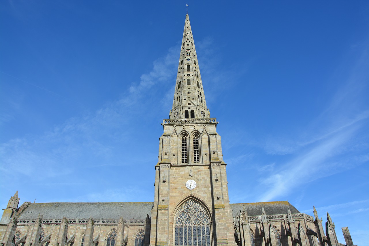 cathedral religious monument in tréguier brittany free photo