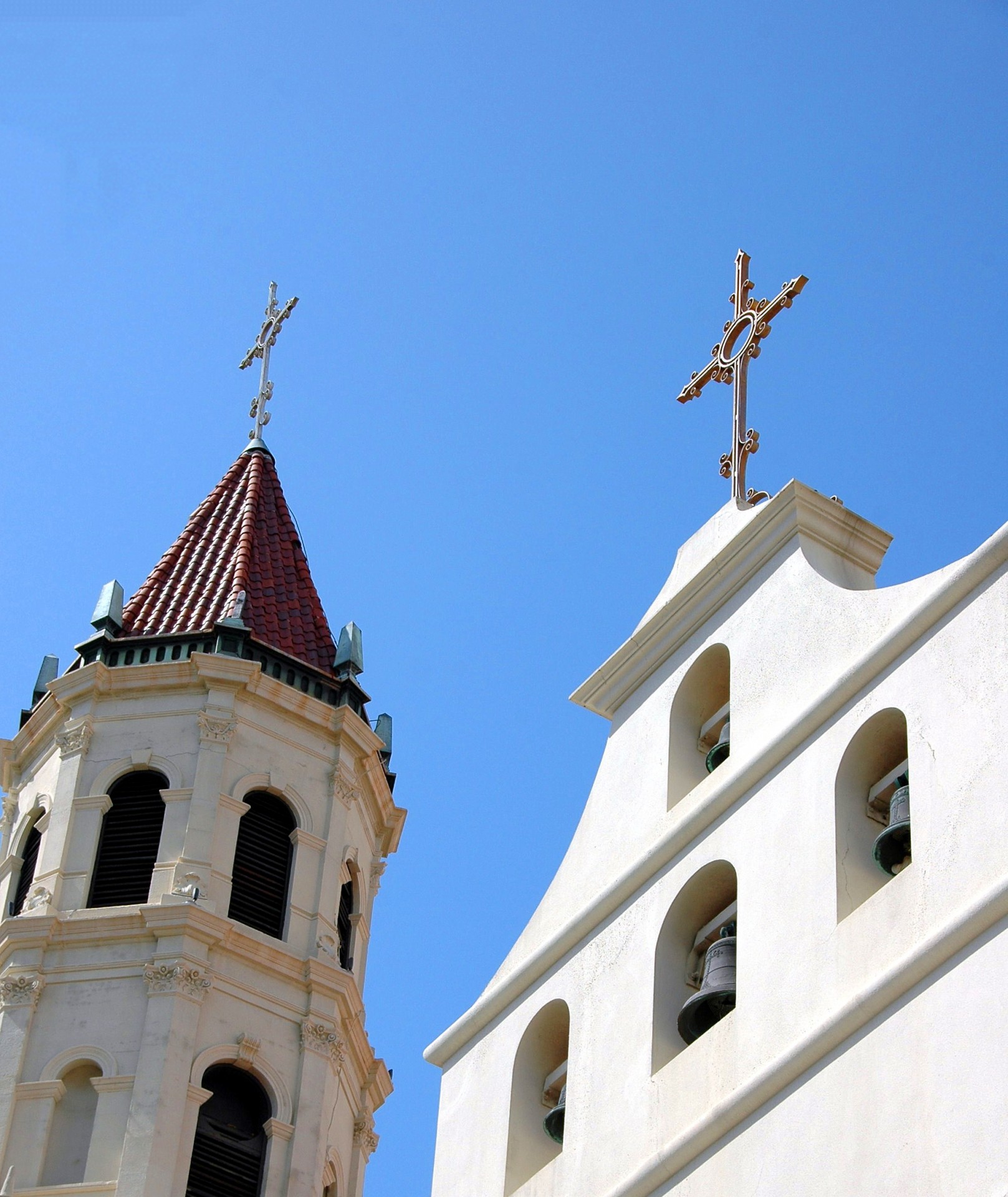 church steeple cross church bells free photo