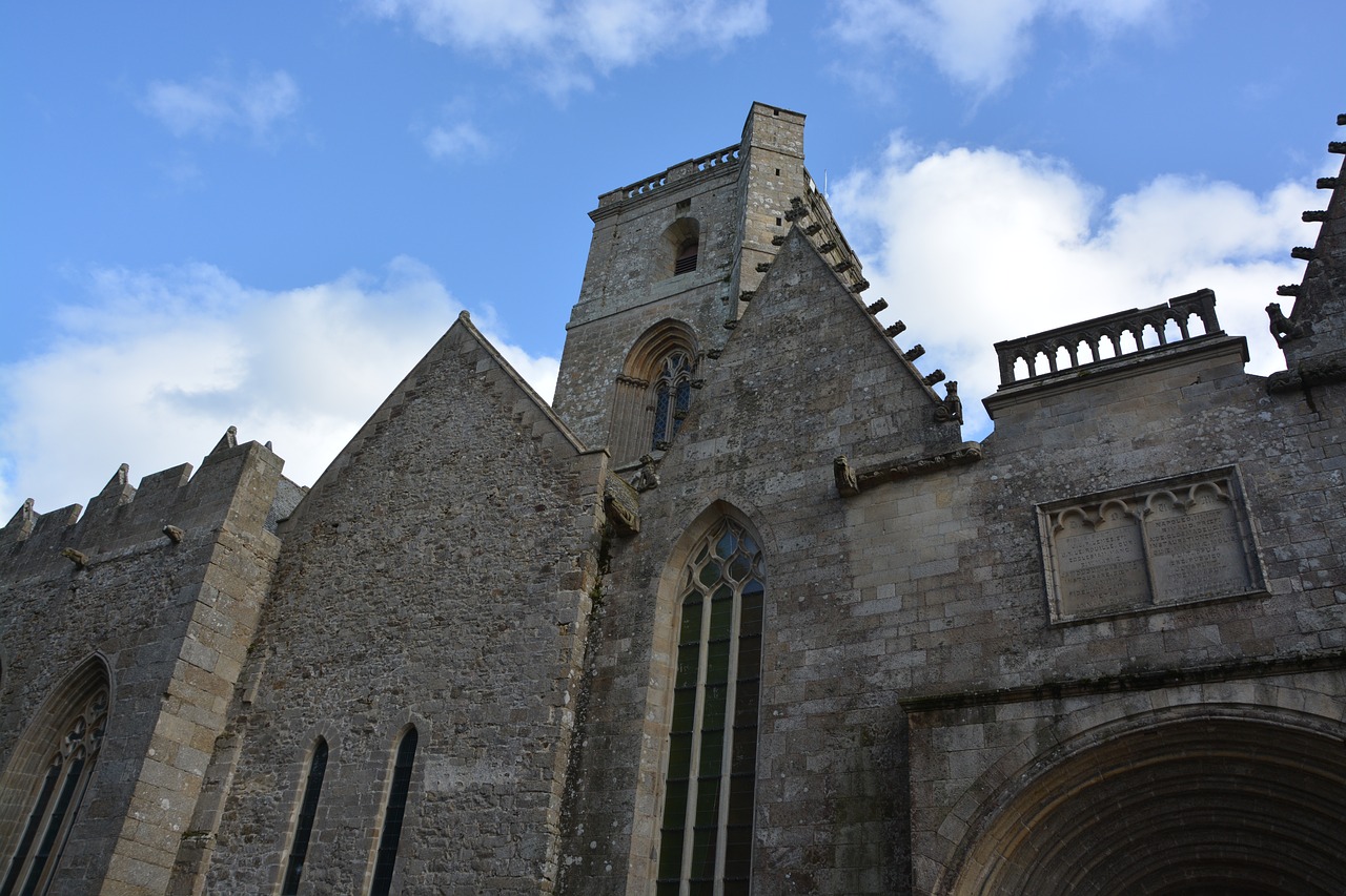 cathedral lamballe facade wall stones free photo