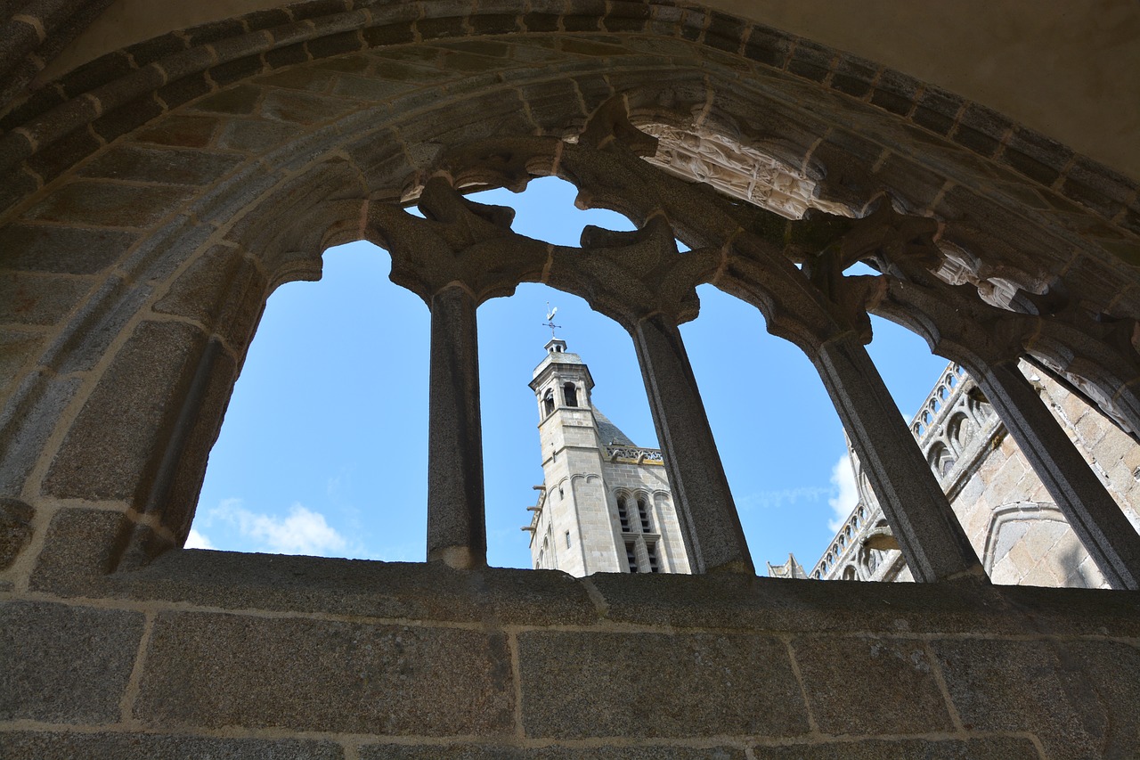 cathedral of dol de bretagne bell tower cathedral blue sky free photo