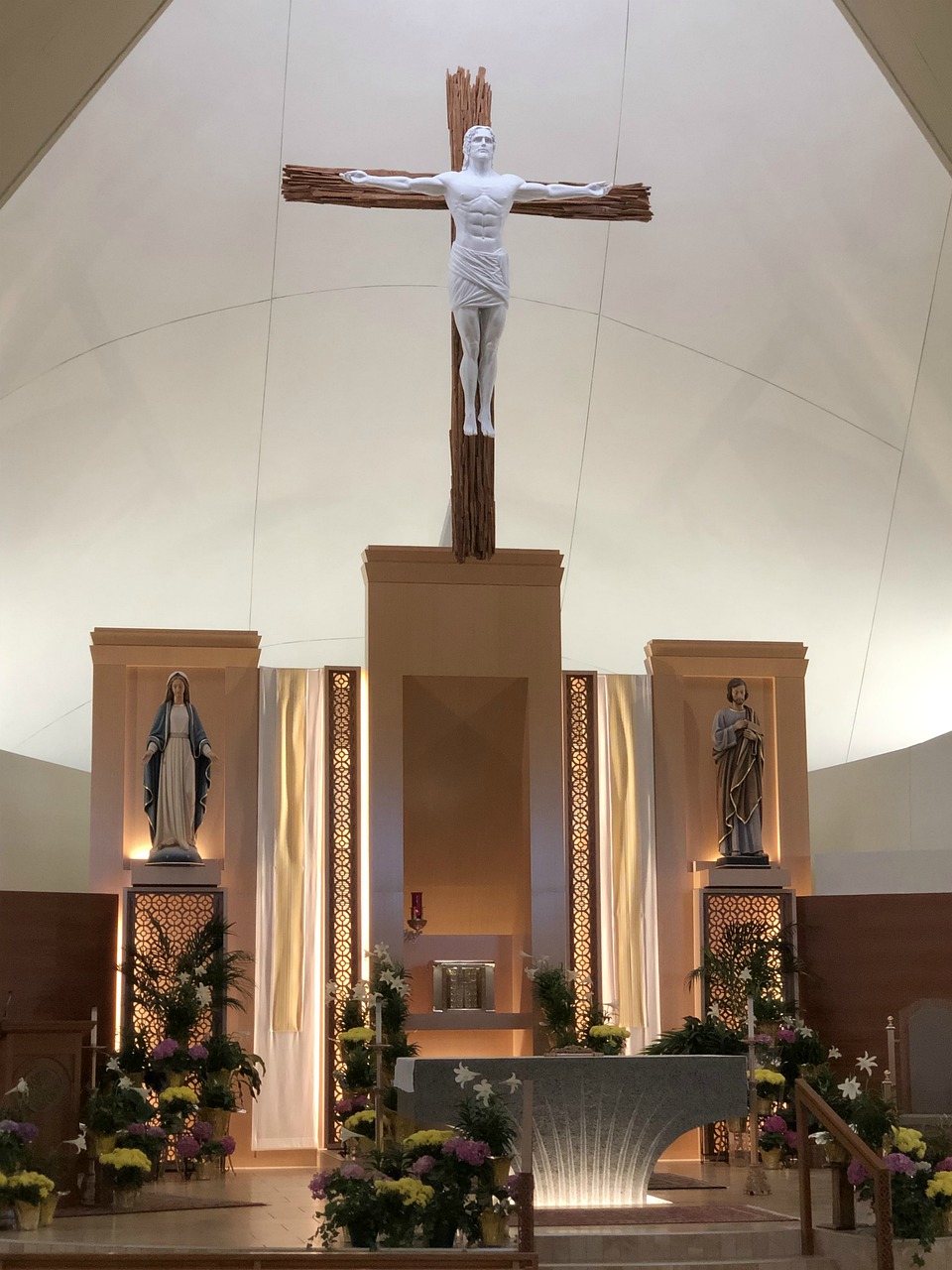 catholic church  cross  altar free photo