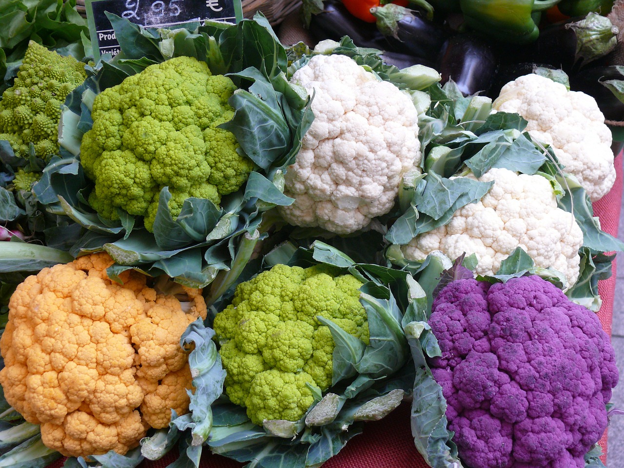cauliflower colorful vegetables free photo