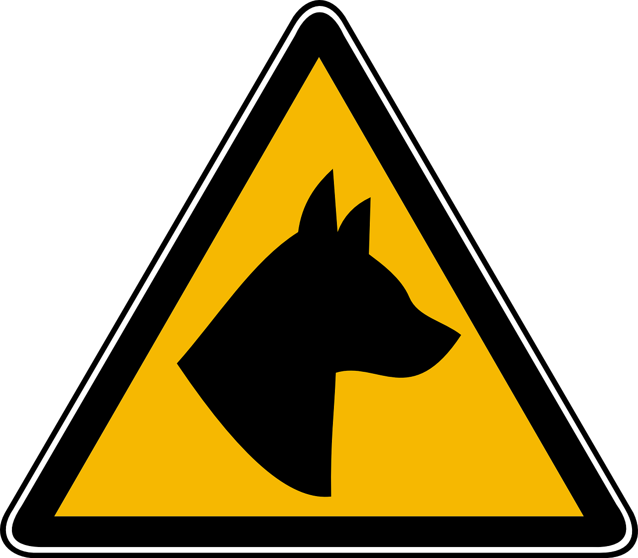caution dogs sign free photo