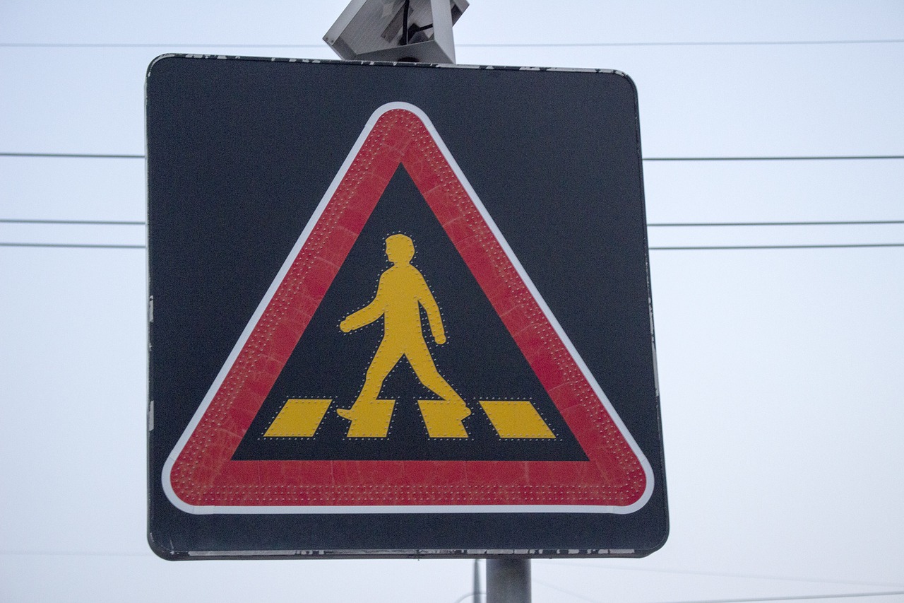 caution  signs  pedestrian of the week free photo