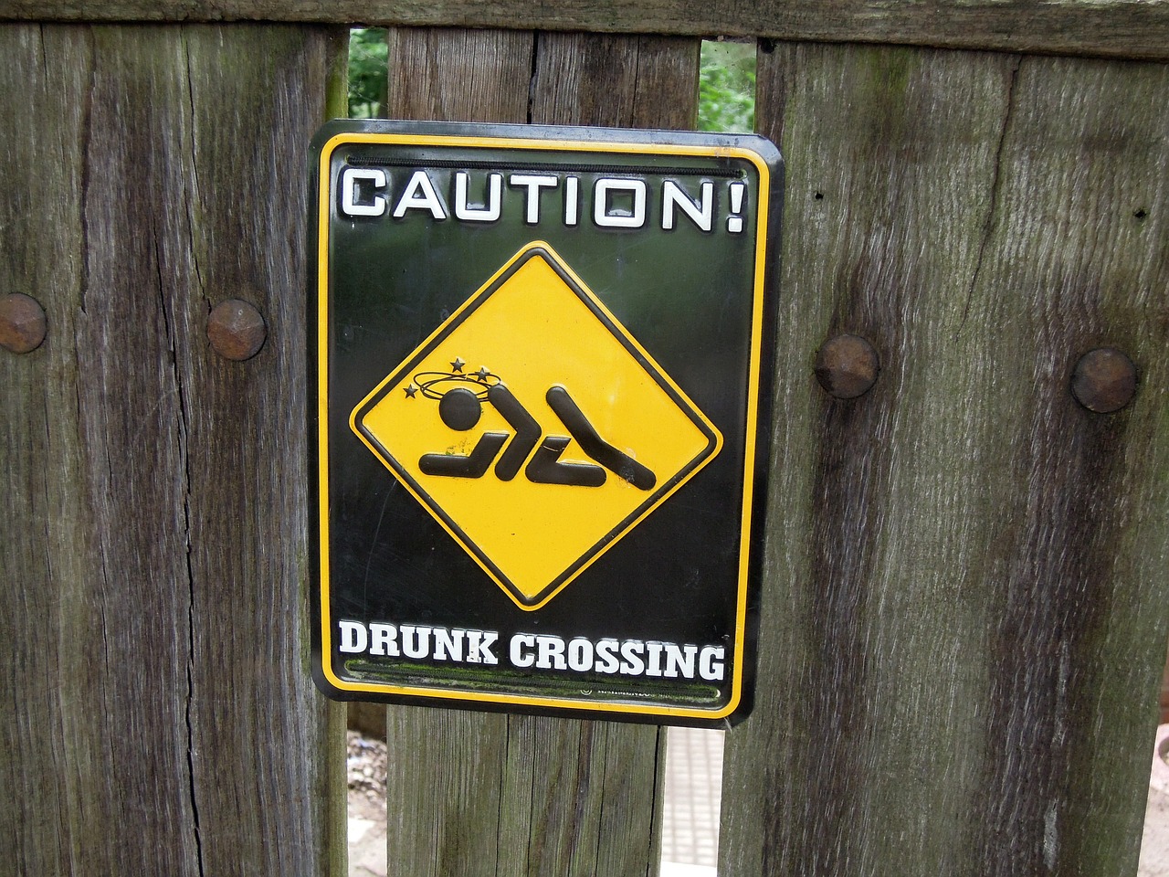 caution drunk crossing free photo