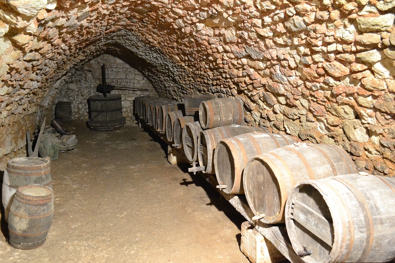 cave barrel wine press free photo