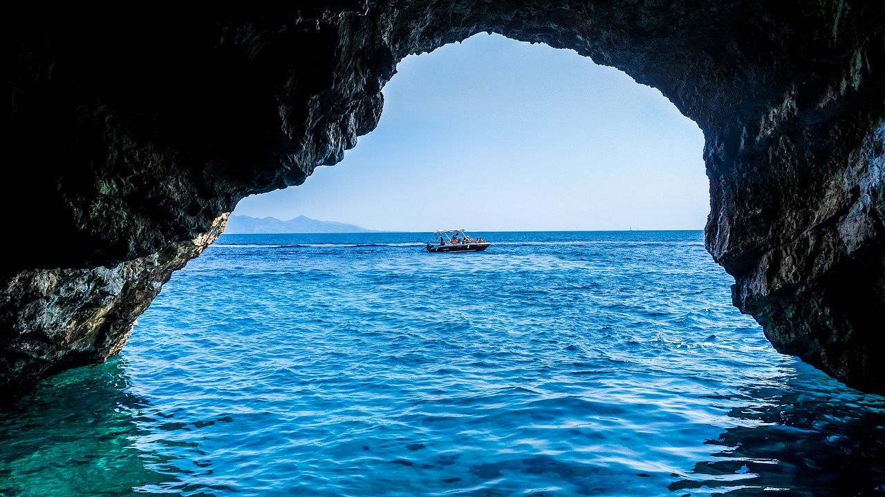 cave sea blue caves free photo